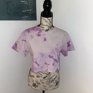 Tie Dye Crewneck Handmade Crop T-shirt